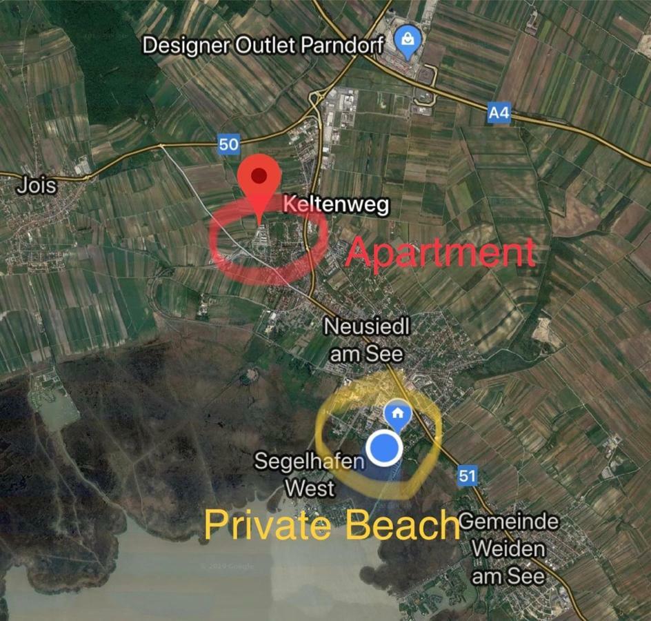25H Garden Apartment Plus Private Beach Нойзидл ам Зее Екстериор снимка